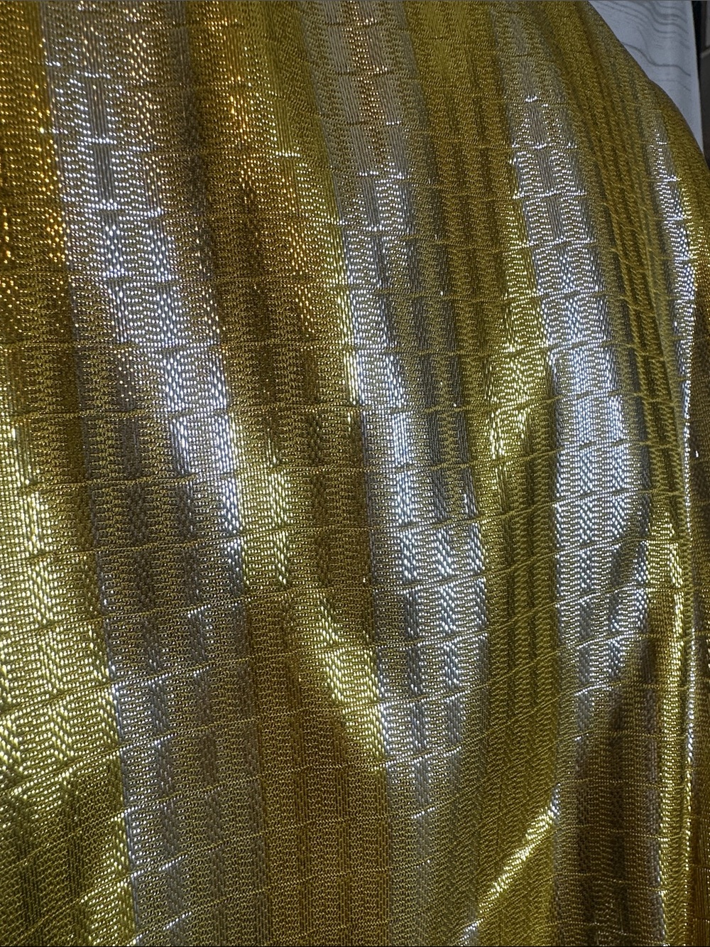 Ramy Brook Metallic Gold Twist-Knot V-Neck Blouse - Picture 5 of 9
